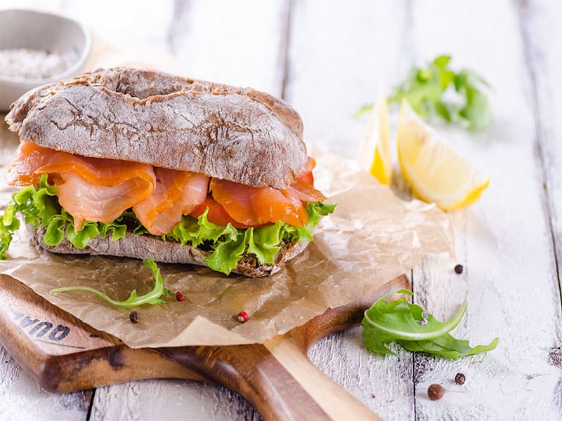 gerookte zalm Sandwich room