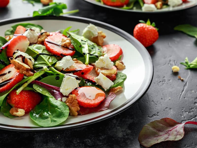 Fruit Strawberry Spinach Salad Walnut