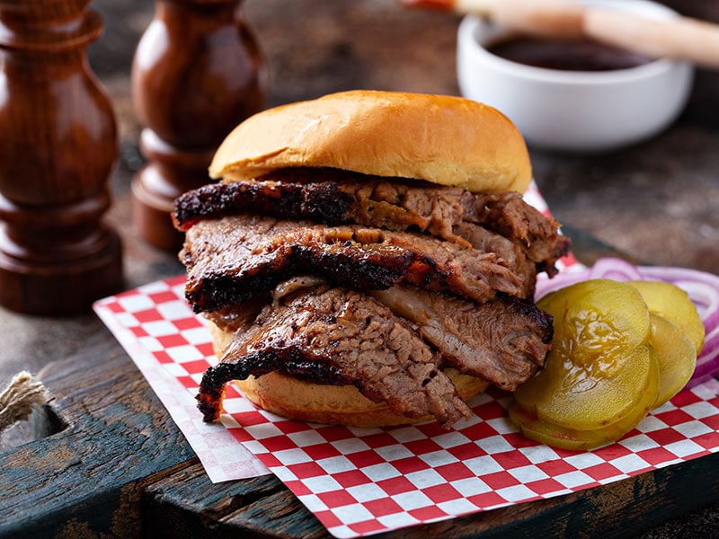 Smoked Barbeque Beef Brisket Sandwich