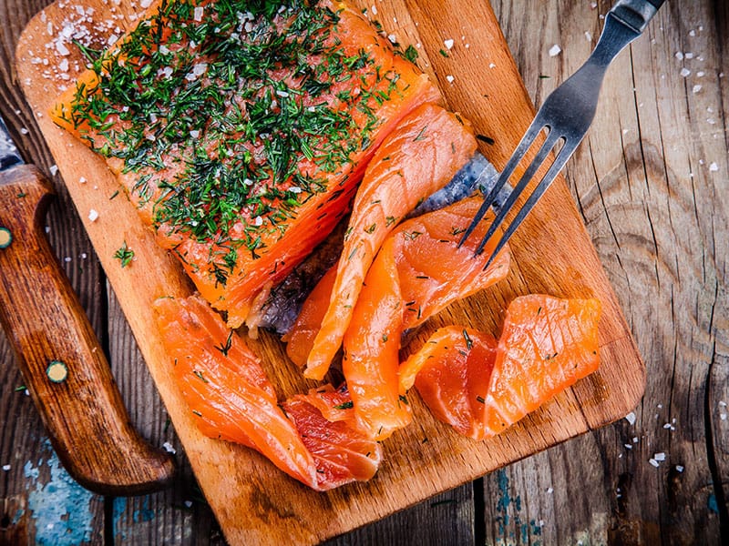 gerookte zalm levendige kleur 