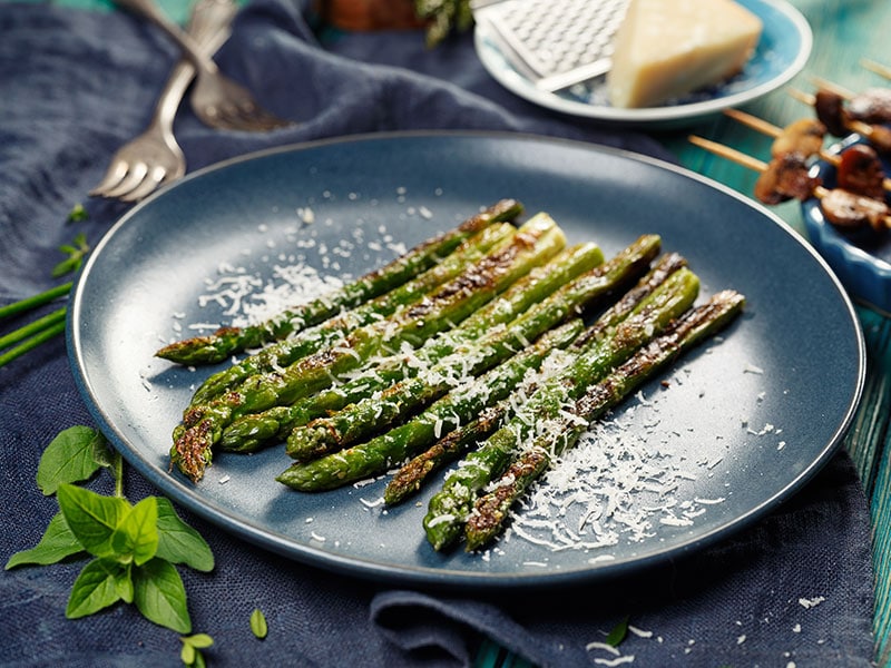 gegrilde groene asperges