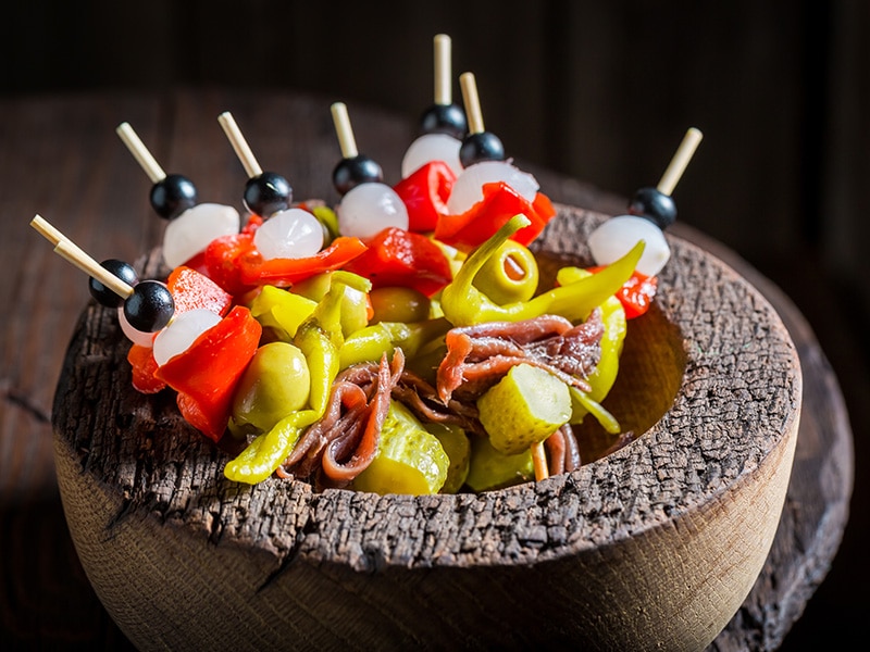 20 Spanish Appetizers To Make Your Party Memorable 2024   Banderillas Peppers Olives Anchovies 