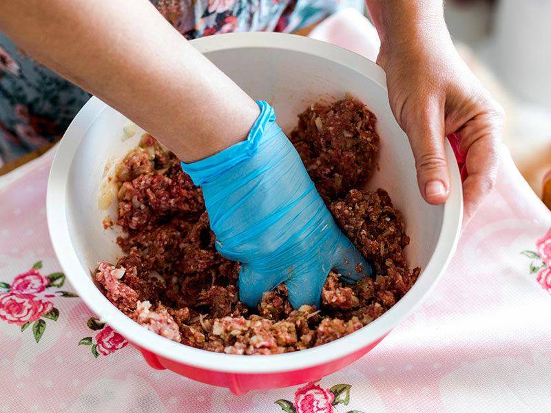 Mixing Ground Beef Onion