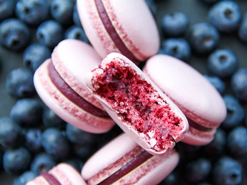 Macarons With Blueberries