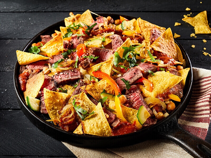 Skillet Reheat Leftover Nachos