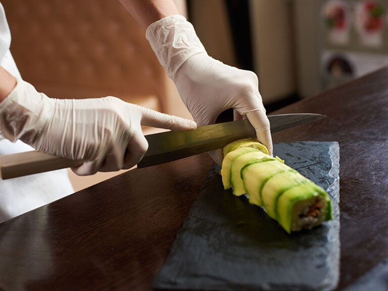 Process Preparing Rolling Sushi