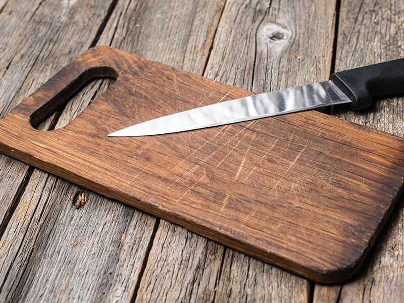 Knife And Cutting Board