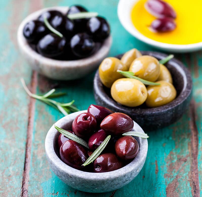 Kalamata Green Black Olives