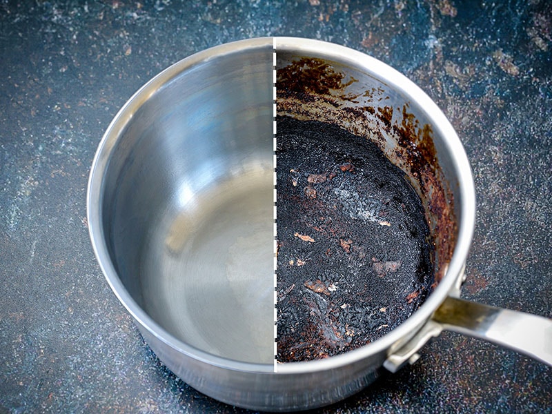 Compare Burnt Pan Before