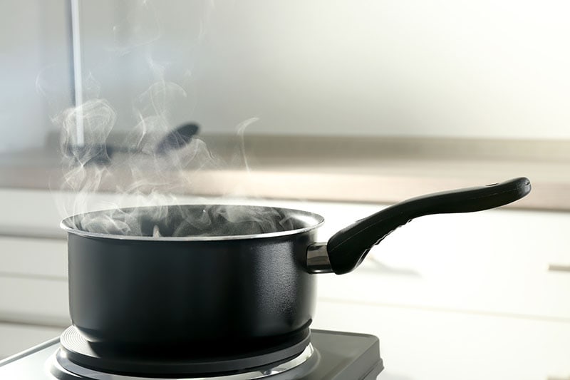 Saucepan On Electric Stove Kitchen