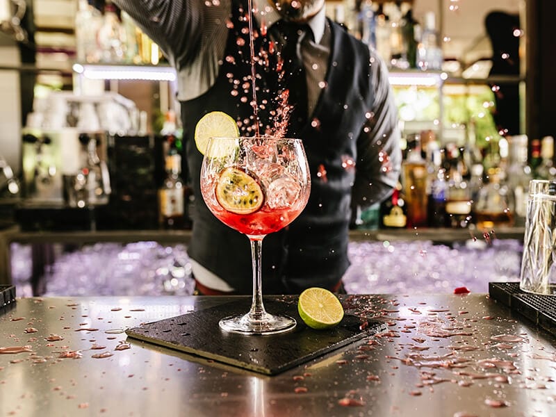 Barman Making Cocktail