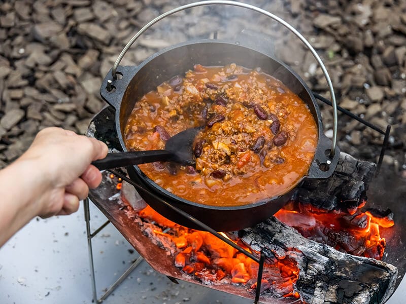 Camping Food With Chili Beans