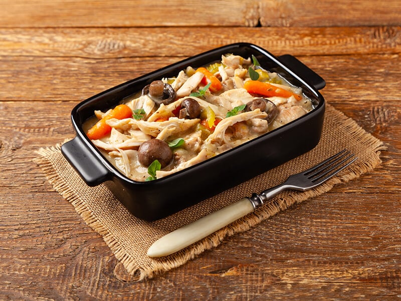 Casserole Dish With Mushrooms