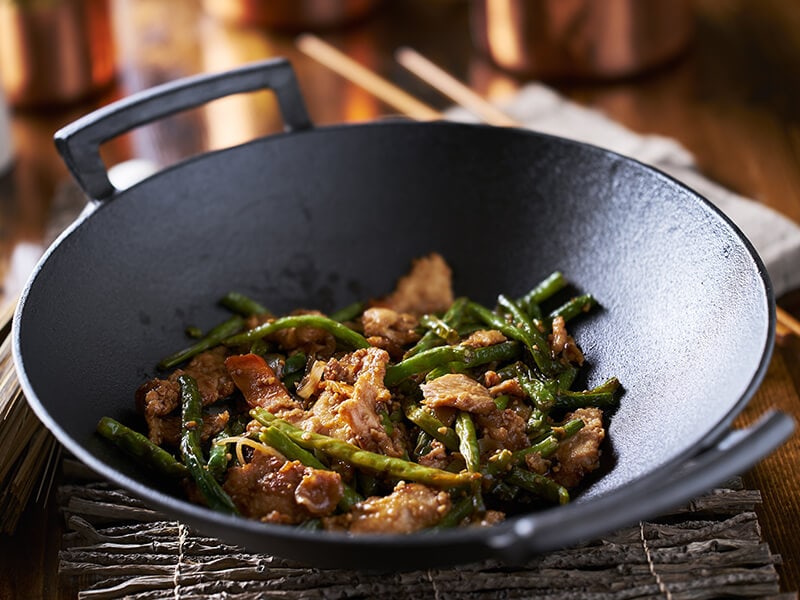 Cast Iron Wok With Chicken