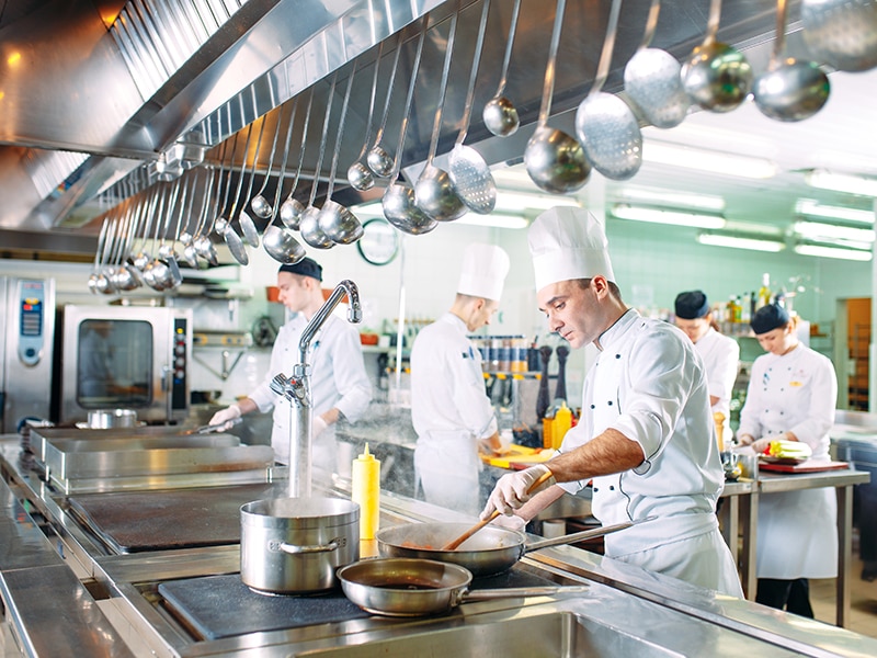 Chef Busy In Kitchen