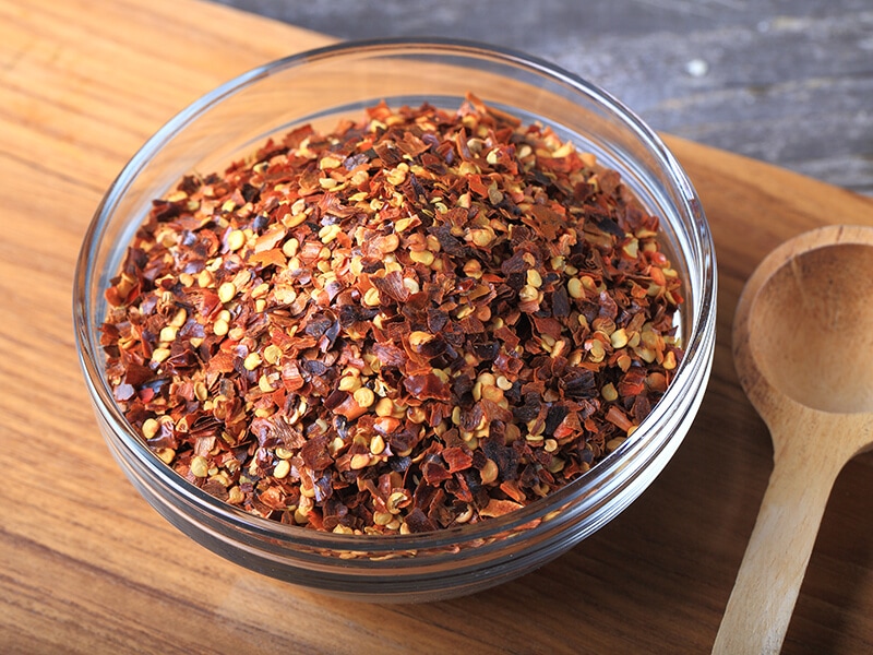 Chili Pepper Flakes In Bowl