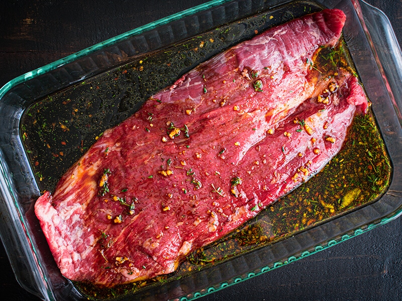 Marinating Flank Steak In Glass