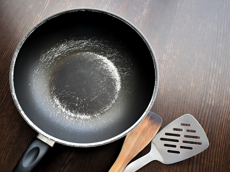 Old Scratched Non-Stick Pan