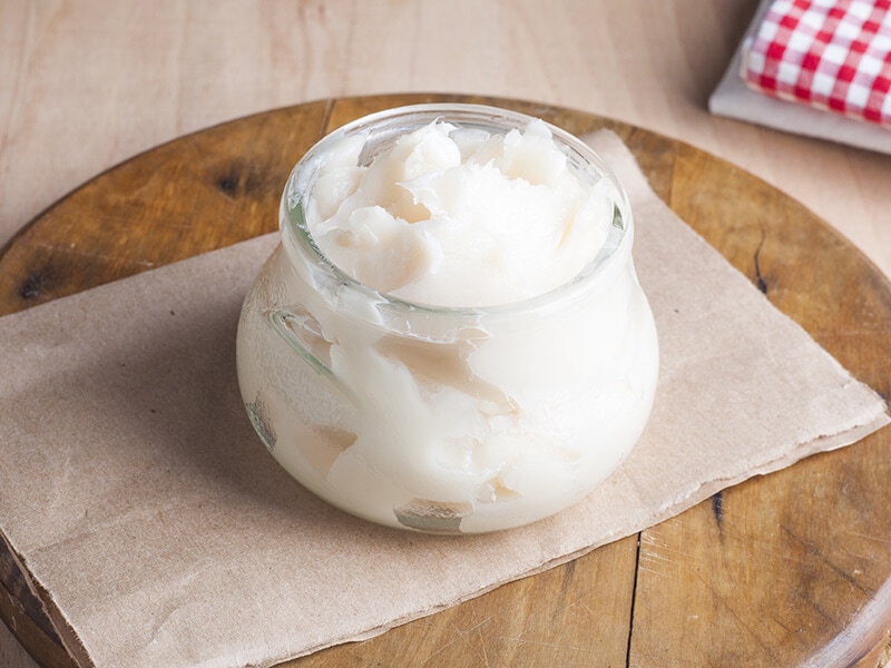 Pork Lard In Glass Bowl