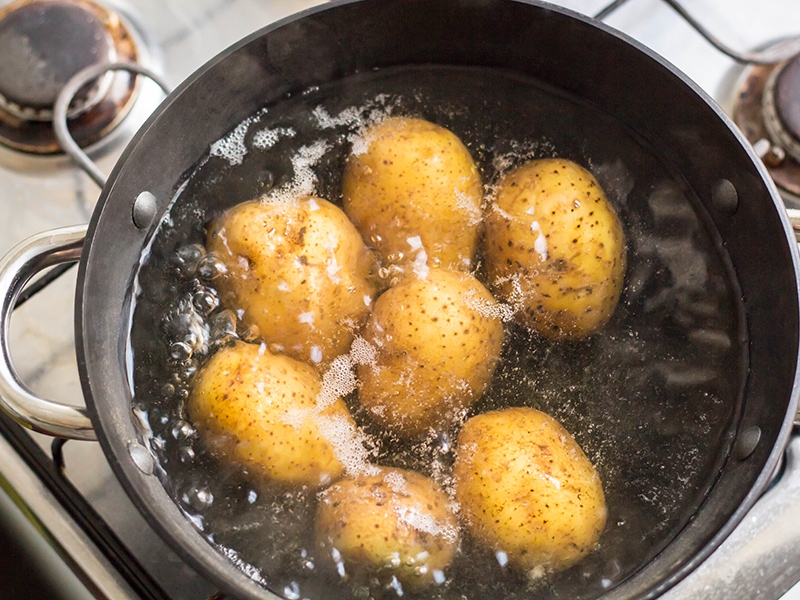 Potatoes Boiling Saucepan