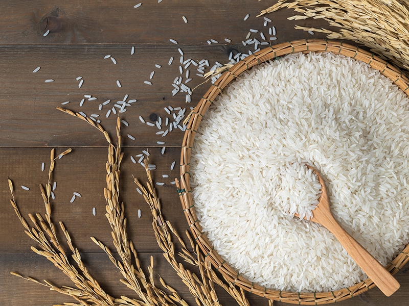 Rice On Wood Spoon