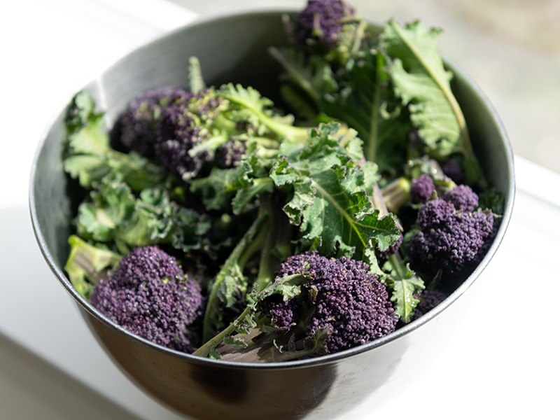 Roasting Purple Broccoli