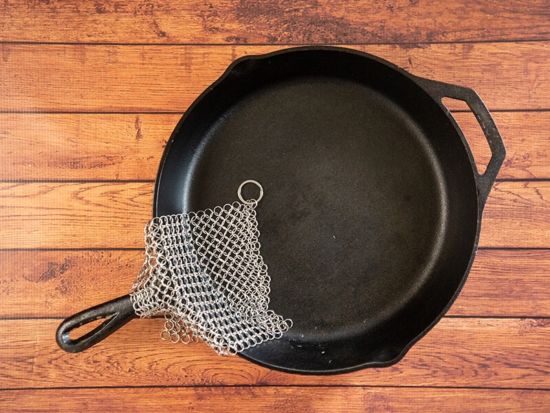 Scrubber And Cast Iron Pan