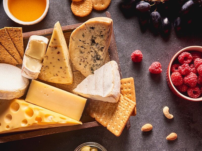 Types Of Cheese In Wooden Box