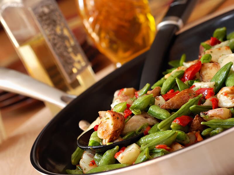 Vegetables With Ceramic Coated Skillet