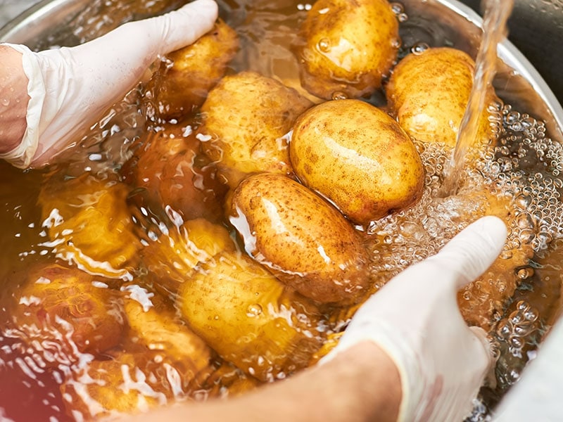 Washing Potatoes