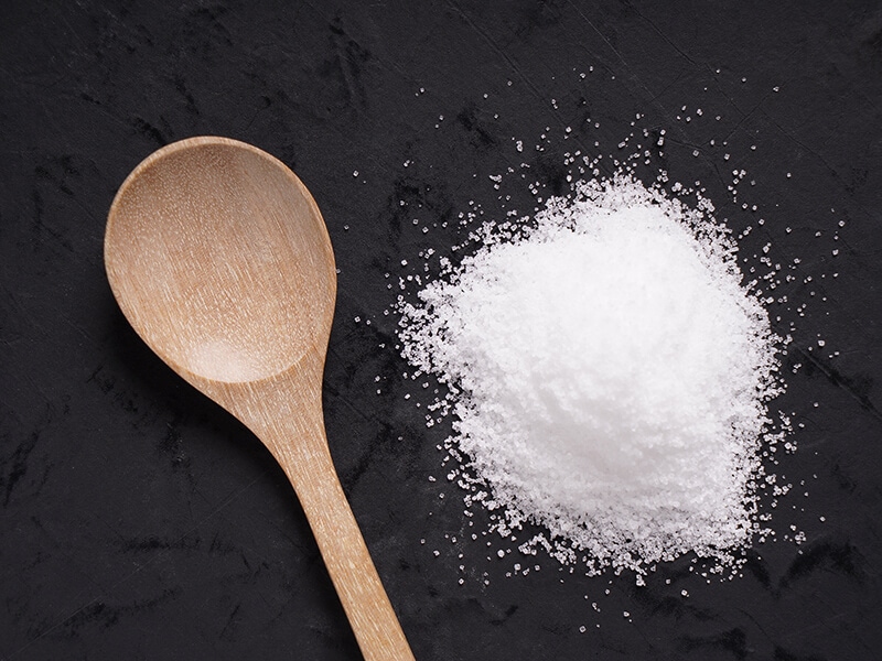 White Table Salt With Spoon