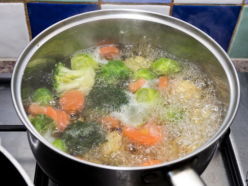 Boiling Mix Vegetables Pot