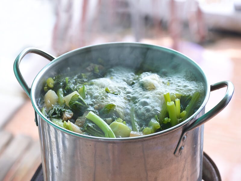 Boiling Pot Of Vegetable Soup