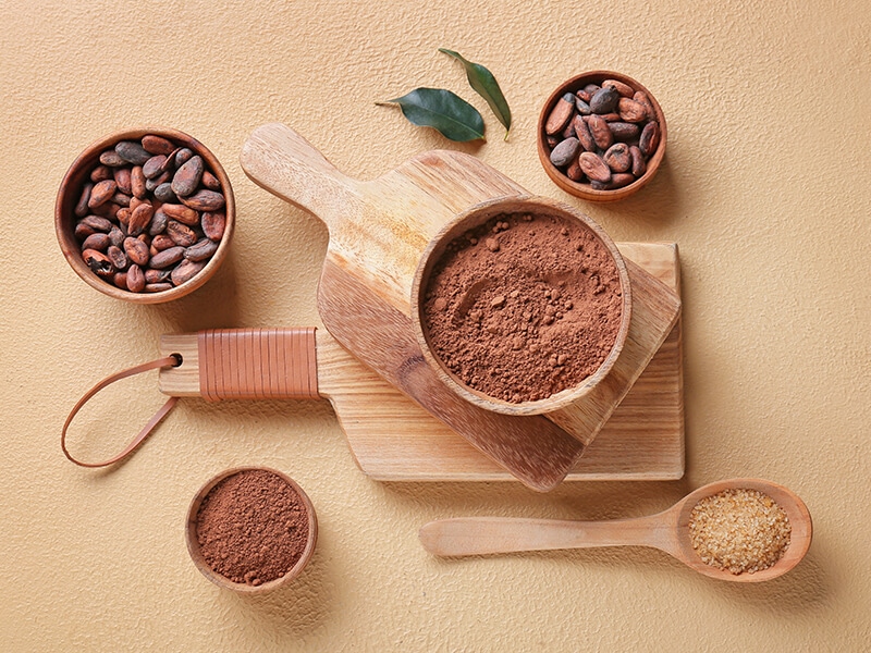 Bowls Cacao Powder And Beans