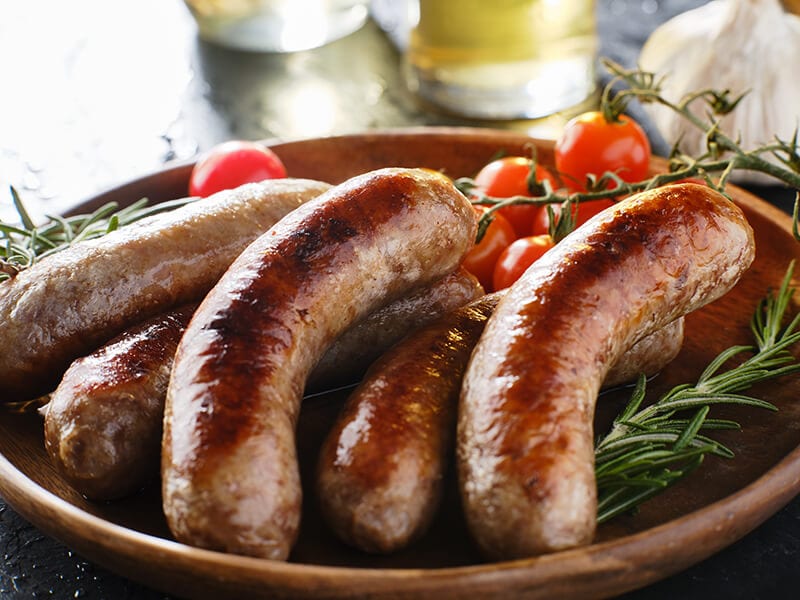 Bratwurst Sausages And Herbs