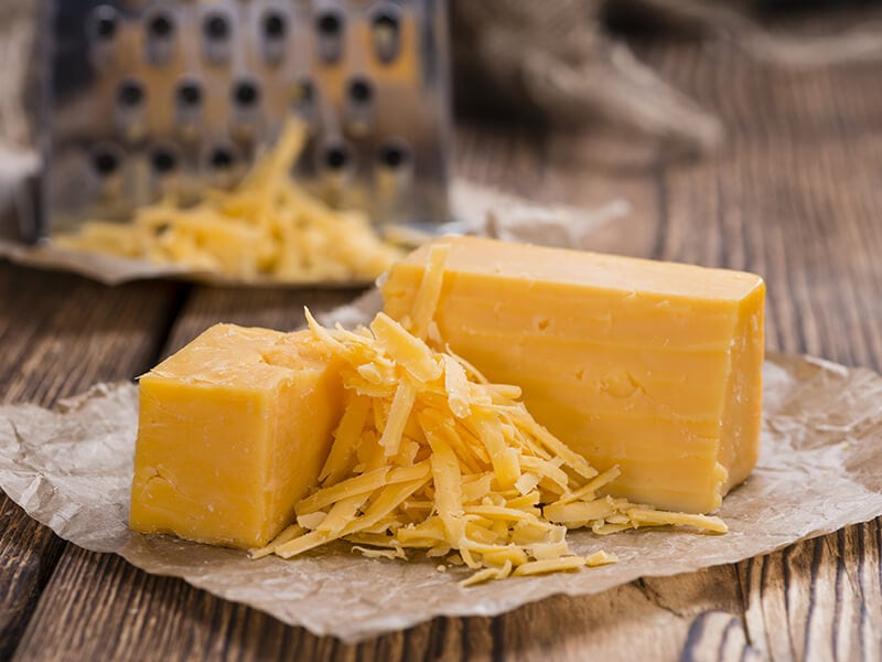 Cheddar Cheese In Table