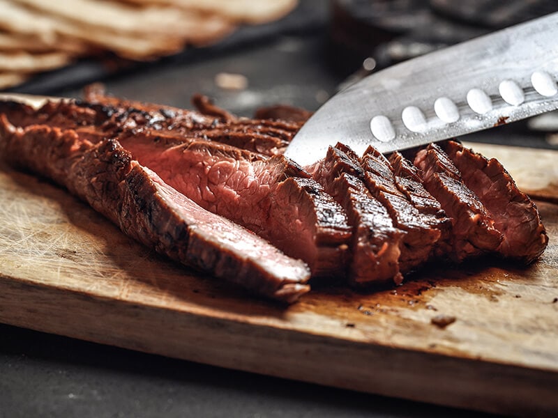 Cutting Slices Flank Steak