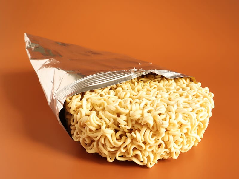 Dried Instant Noodles Open