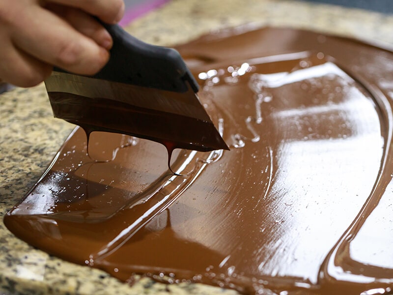 Liquid Chocolate On Table