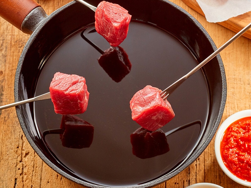 Meat Fondue With Cubed Beef