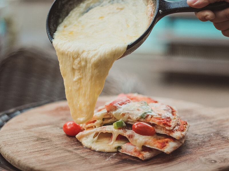 Melting Cheese In Pan