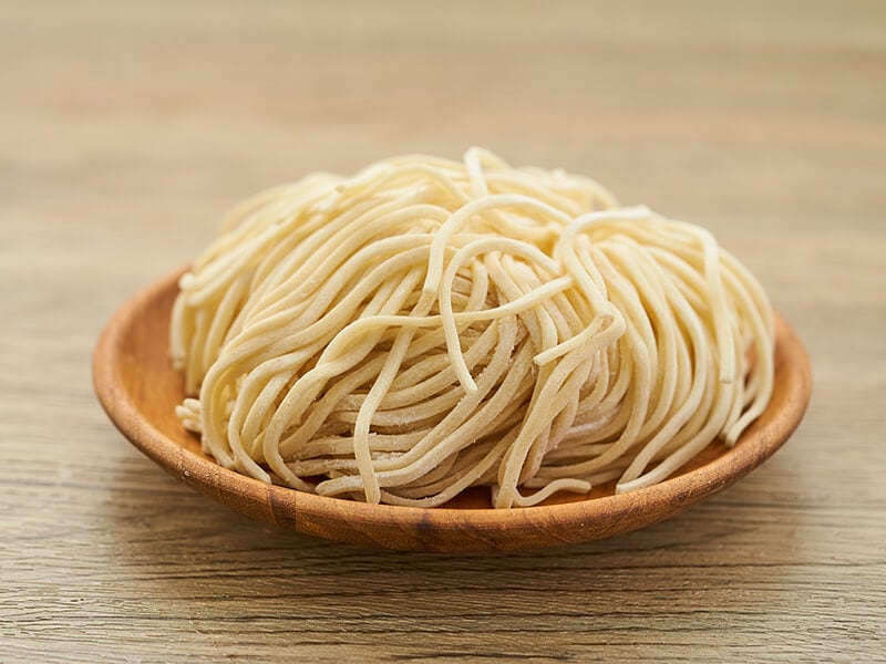 Raw Ramen Noodle On Table