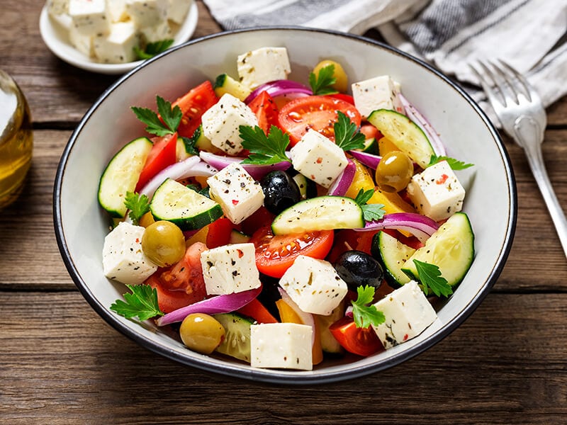 Salad With Vegetables Feta Cheese