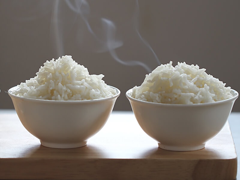 Two Cups Hot Rice