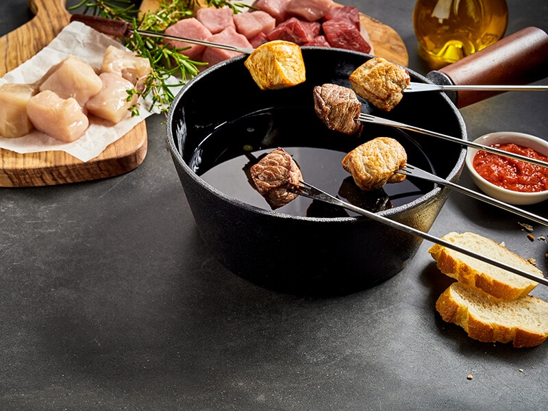 Types Of Chopped Meat And Fondue