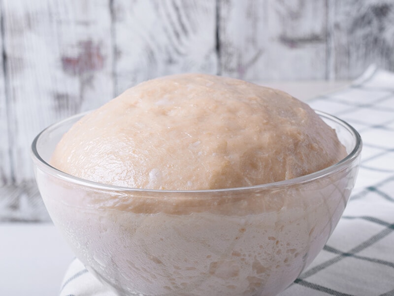 Yeast Dough Flour Glass Bowl